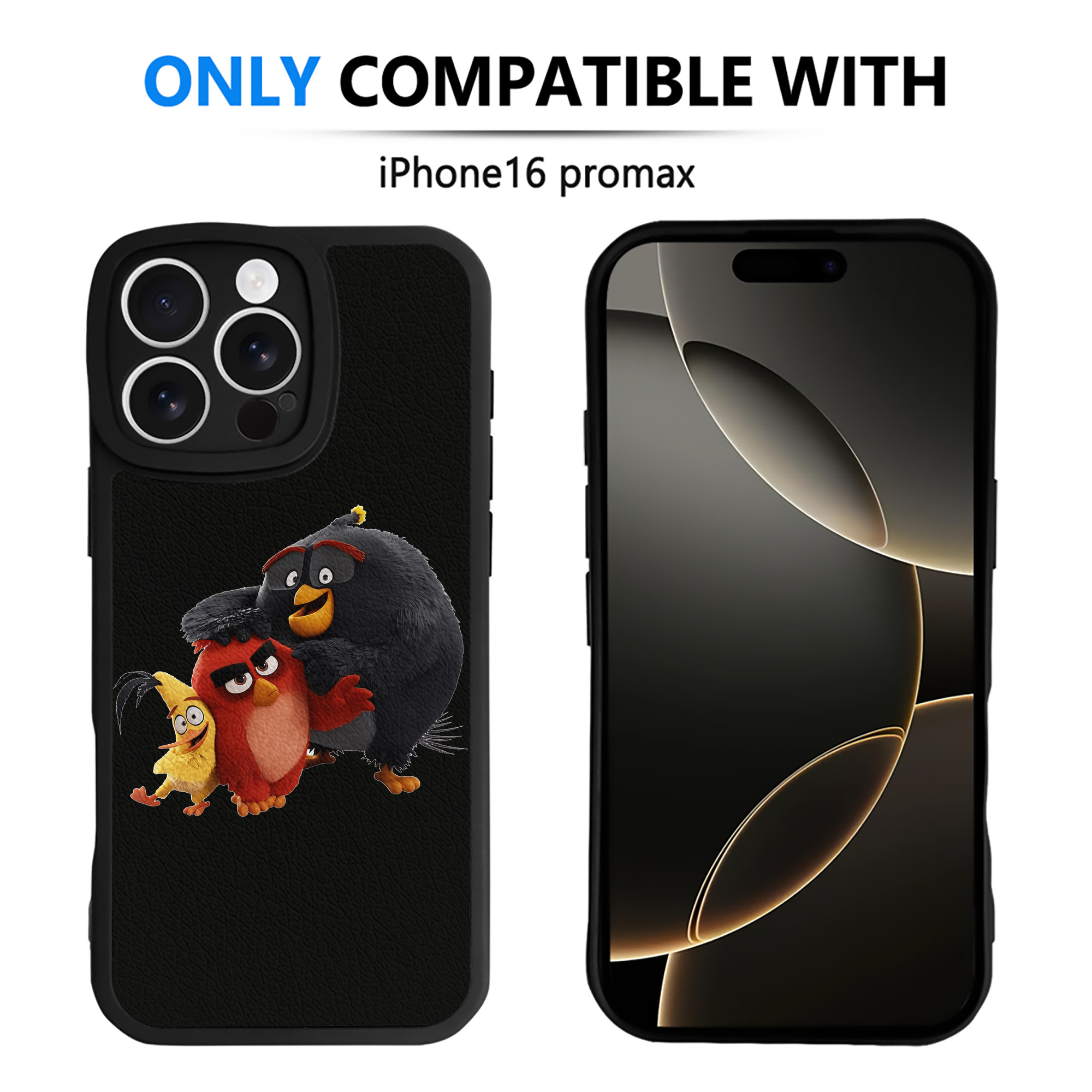 （画像用） Angry Birds アングリーバード 【iPhone 16シリーズ対応】シリコンスマホケース（レザー調） 材質：シリコン